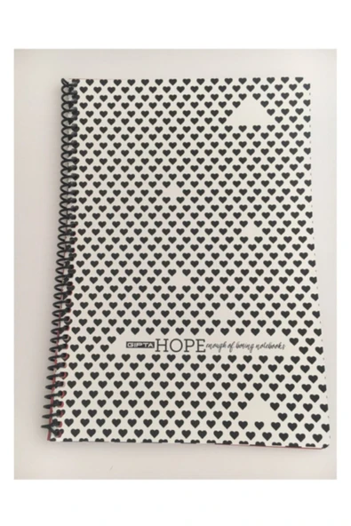 Gıpta Hope Spiralli Karton Kapak 18.5x26 Cm 80 Yaprak Kareli Defter - Resim 8