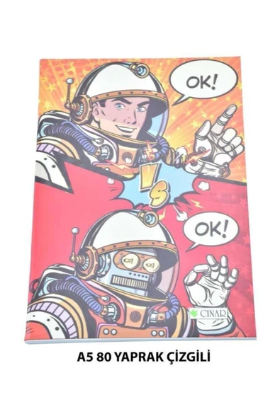 3 Çınar Çınar A5 Çizgili Defter 80 Yaprak - 1