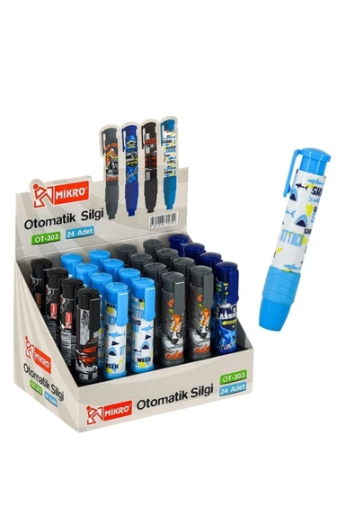 Mikro Ot-303 Otomatik Basmalı Silgi (4 Adet) ürün görseli 1