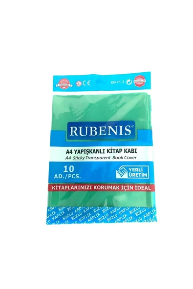 Rubenis A4 Yapışkanlı Buzlu Şeffaf Kitap Kabı 10'lu Farklı Renk Seçenekleriyle - 1