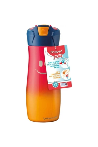 Maped Picnik 580ml Çelik Matara Gülen Yüz Figürlü Pembe 3154148713012 ürün görseli