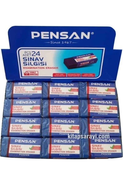 Pensan Sınav Silgisi Mavi 24'lü Paket Yumuşak Iz Bırakmaz - 1