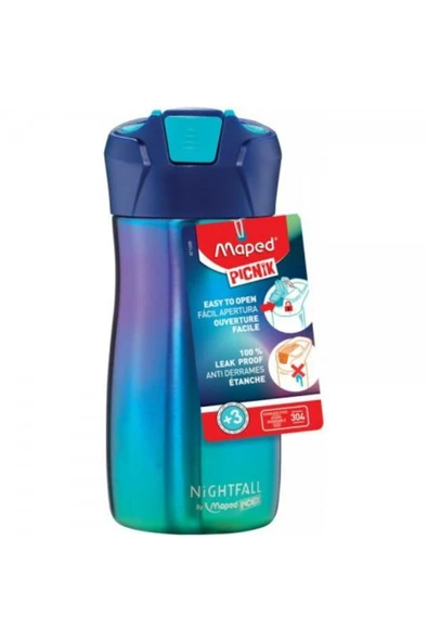 Maped Picnik 430ml Çelik Matara Nightfall Mavi - 2