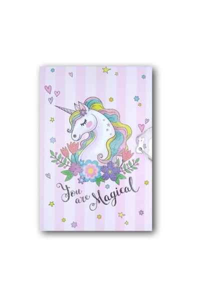 ÇINAR DEFTER Çınar Uni Note Kilitli Günlük & Hatıra Defteri Unicorn Magical ürün görseli