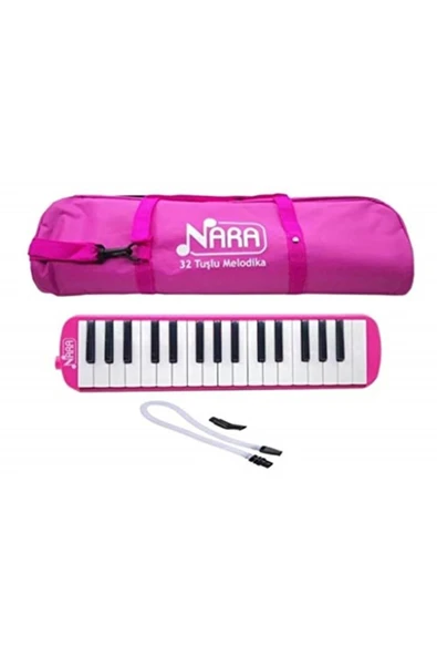 NARA Melodika 32 Tuşlu Bez Çanta Pembe - 1