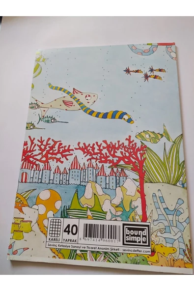 Sevinç Defter Bound Simple A4 40 Yaprak Tek Ortalı Kareli Kk Okul Defteri - 12 Adet - Resim 3