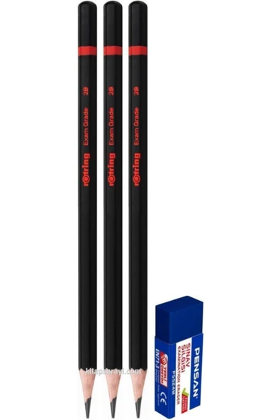 Rotring Kurşun Kalem 2b Siyah Sınav Kalemi 3 Adet ürün görseli 1