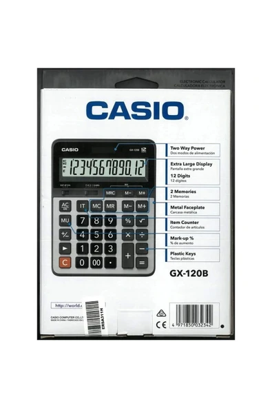 Casio GX-120B 12 HANE MASAÜSTÜ HESAP MAKİNESİ - 3