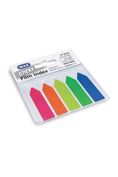 Mas Sticky Yapışkanlı Ok 5 Renk Film İndex Ayraç - 3662 ürün görseli 1