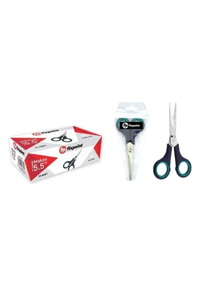 FixPoint Paslanmaz Çelik Makas 139mm 14 Cm Orta Boy Tekstil Makası Çok Amaçlı Ofis Makası - 1