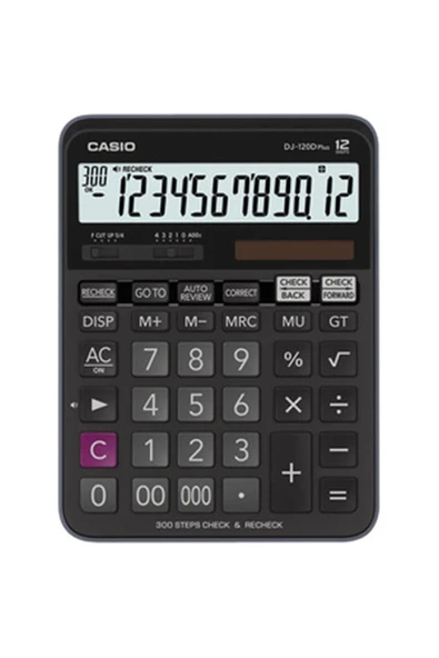 Casio DJ-120D Plus İşlem Kontrollü 12 Hane Masa Üstü Hesap Makinesi - 1