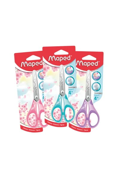 Maped Pulse Soft Pastel Makas 13cm Blister 1 Adet 3154144644112 ürün görseli 1