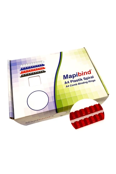 Mapi Bind 22mm Plastik Spiral Kırmızı 100 Ad. - 1