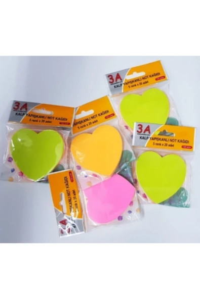 3A Kalpli Post It, Renkli Yapışkanlı Not Kağıdı - 2