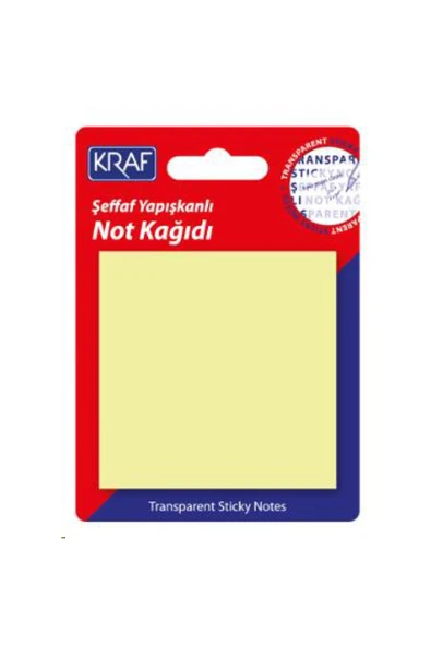 KRAF Yapışkanlı Not Kağıdı 76x76 50 Yp. Şeffaf Sarı 7676tr - 1