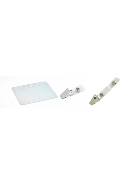 Mapi Yatay Yaka Kartlığı (7.5cm-9cm), Sarf Metal Ve Plastikten Klips. 2 Adet Kartlık, 2 Adet Klips. - 1