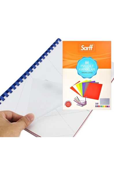 SARFF Pvc A4 Buzlu Şeffaf Cilt Kapağı 100'lü Paket - 6