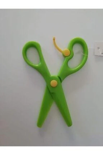 Südor Çocuklar Için Korumalı Yeşil Plastik Kağıt Makas ürün görseli 1