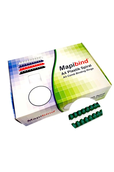 Mapi Bind 16mm Plastik Spiral Yeşil 100 Ad. - 1