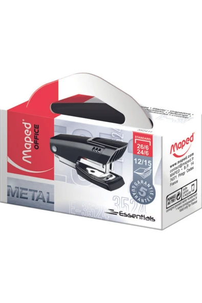 Maped Essentials Metal Mini 24/6 Zımba Makinası Siyah 3154143524118 - Resim 2