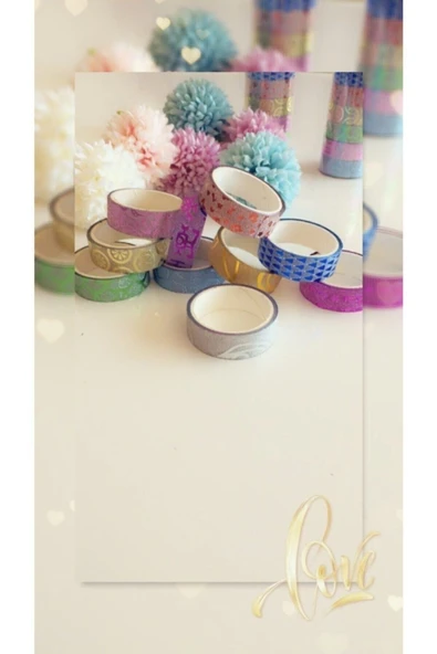 ÇOK ŞEKER BİR YER Renkli Desenli Simli Bant - Resim 2