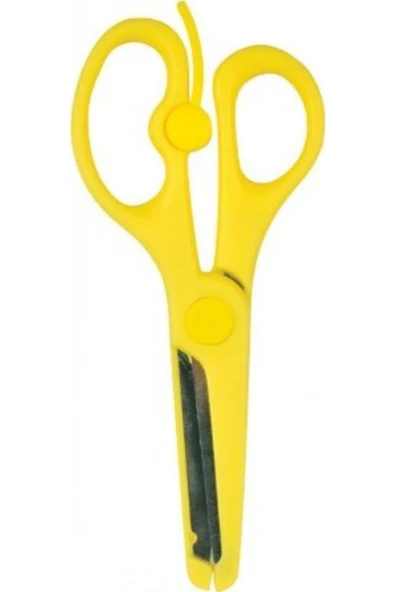 TRİX Küt Uçlu Korumalı Yaylı Ana Okulu Makası - Sarı Renk