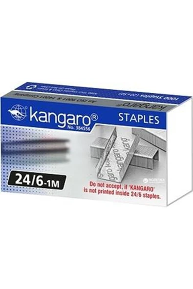 RENGARENK KIRTASİYE Kangaro Eko Zımba Teli No:24/6 Metalik 1 Paket ( 1000'li ) ürün görseli 1