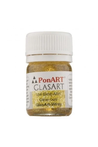 Ponart Glass Art 20 Ml Simli Altın Cam Boyası - 584 ürün görseli 1