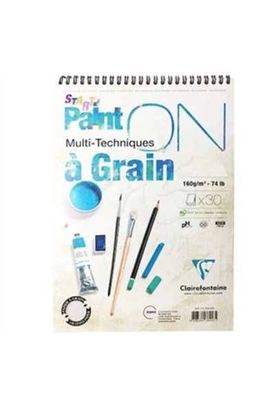 Clairefontaine Paınt On A Graın Start A4 Çizim Blok 160 Gram 30 Yaprak Resim Defteri Tekli - 1