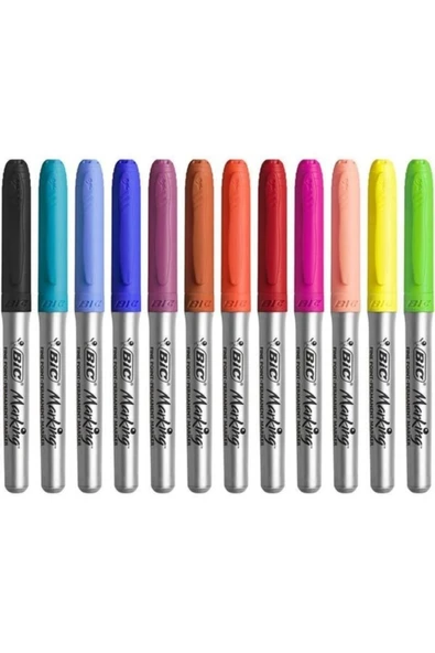 Bic Marking Color Karişik Siyah Mavi Kirmizi 12li - Resim 2