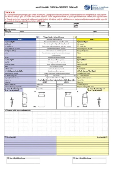 Pastel 25 Li A4 Boy Trafik Kaza Tutanağı 2 Nüsha Otokopili ürün görseli 1