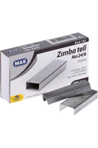 Mas Zımba Teli 24/6 Beyaz 1000'li Kutu | 145 ürün görseli