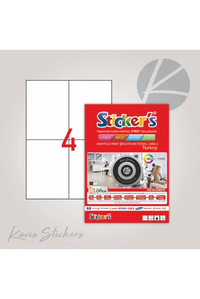 lazeretiket 105 x 148,5 mm.Düz Kesim A4 Stıcker Lazer Etiket - 1
