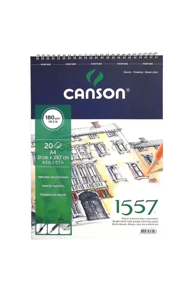 Canson 1557 Resim Ve Çizim Blok 180gr A4 20yp Üstten Spiralli ürün görseli 1