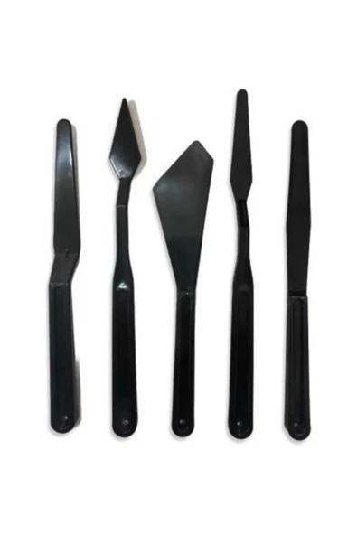 Rich Plastik Spatül Set 5'li Siyah - Resim 2