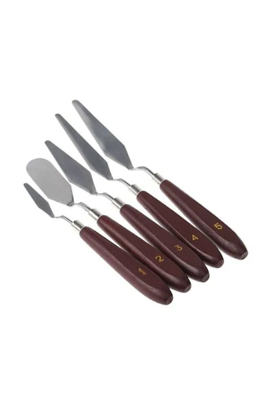 Joy and Toys Metal Spatula Seti Spatul Akrilik Yağlı Boya Hobi Çalışmalar 5 li - 2