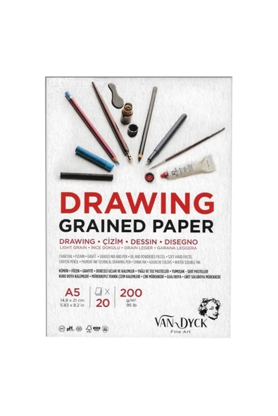 Alex Schoeller Vandyck Çizim Blok A5 200 Gr. 20 Yp Dokulu Vd20015 ürün görseli 1