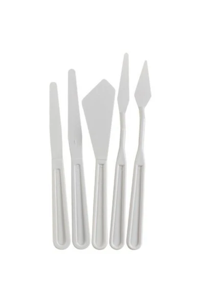 CRAFT HOBİ Resim Ve Heykel Çalışmaları Için 5li Plastik Spatüll'a Seti Spatula - 1