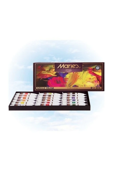 Maries Akrilik Boya 18 Renk x 18 ml (818b) - 1
