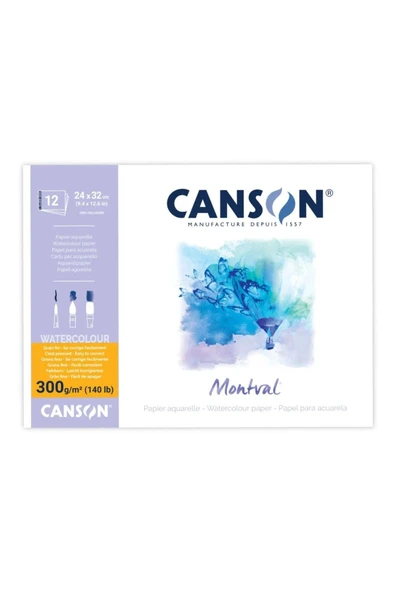 Canson Montval Suluboya Defteri 300gr 24x32 12 Sayfa / 200807319 - 2