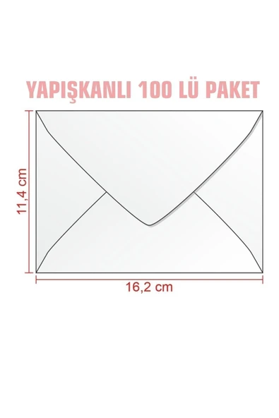 ASİL DOĞAN Zarf 100'lü 114x162 Ebat Mektup Zarfı Para Zarfı Davetiye Zarfı - 2