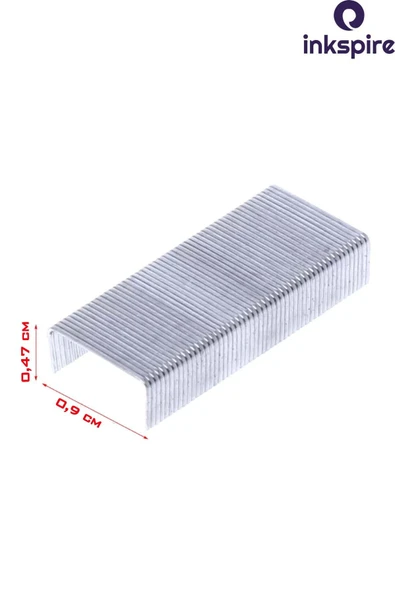 inkspire Beyaz Zımba Teli No:10 1000 Li 9 Paket Küçük Boy Gri Renk Numara 10 Tel Zımba Gümüş Gri Noki - Resim 2