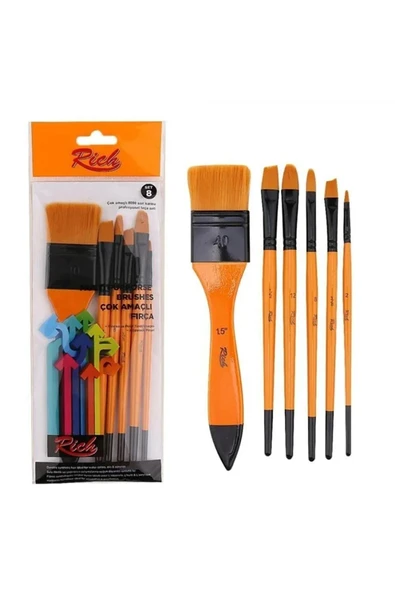 Rich 6'lı Karma Fırça Seti - Set 8 RİCH-SET-8 - 1