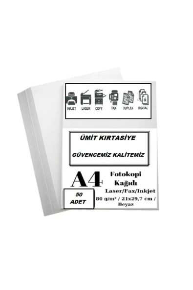 Ümit Kırtasiye Ezg A4 Fotokopi Kağıdı 50'li Paket 80 gr - 1