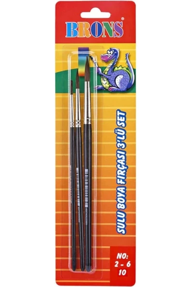 Brons Suluboya Fırçası Seti 3 Lü (NO: 2-6-10) ürün görseli 1