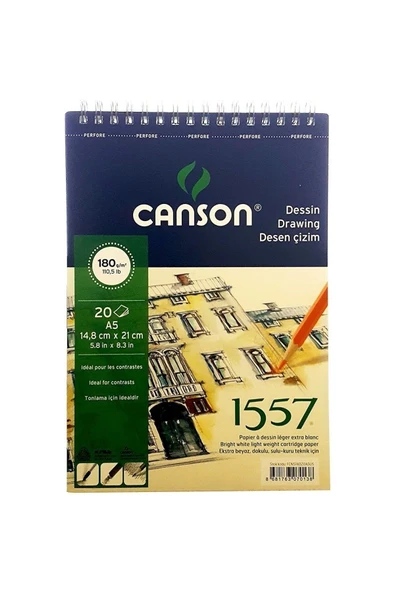Canson 1557 Dessin Çizim Defteri 180gr. 20 Yaprak, A5 Boy ürün görseli 1