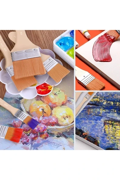 Linea Sentetik Akrilik Ve Yağlı Boya Zemin Fırça Seti 4'lü - Resim 2