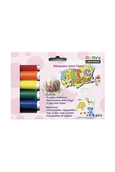 Marvy Kumaş T-shirt Boyama Kalemi - 6lı Set ürün görseli 1
