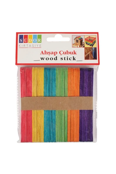 Südor Bs69 Ahşap Çubuk Küçük Renkli Dondurma Çubuğu 50 Li - 1