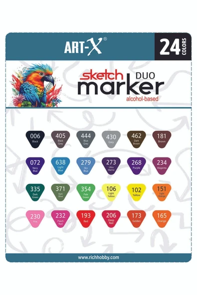 Rich Art-x Sketch Marker Çift Taraflı Kalem Seti 24 - 4